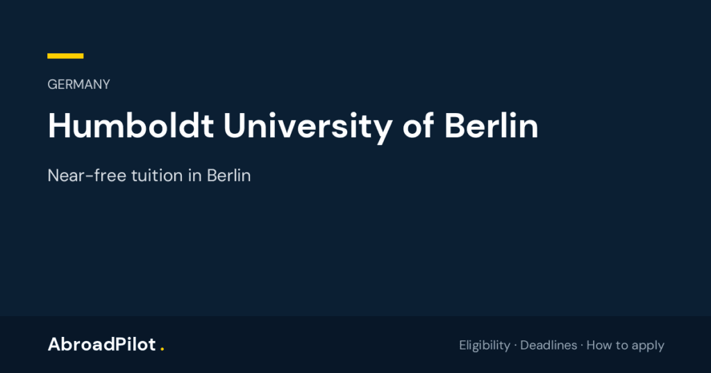 Humboldt University of Berlin scholarship — AbroadPilot