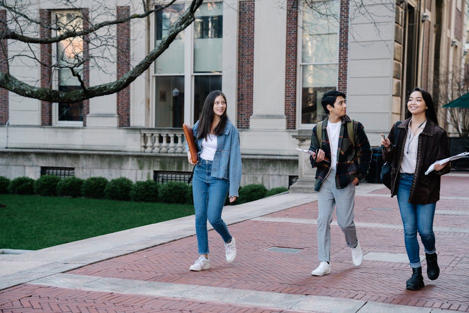 Indian student arriving at a US university campus on an F-1 student visa