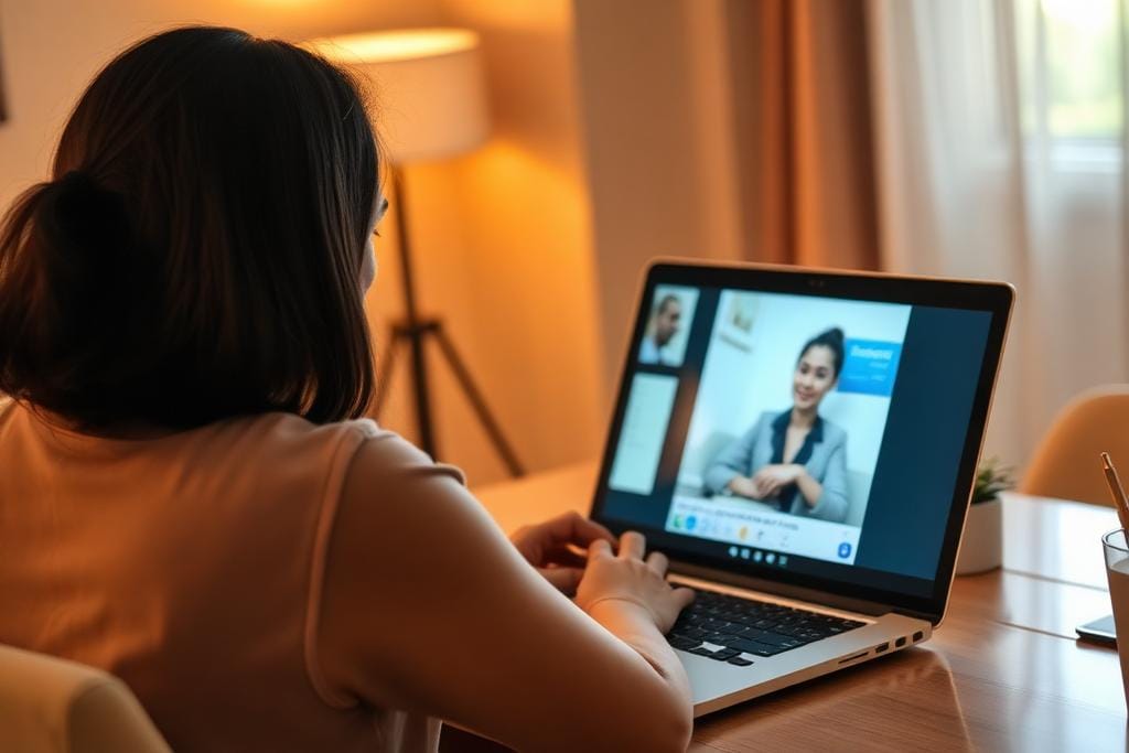 A Filipino student on a call with her bank to request a corrected statement