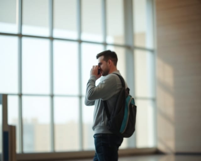 Student on a call while sorting out post-graduation plans