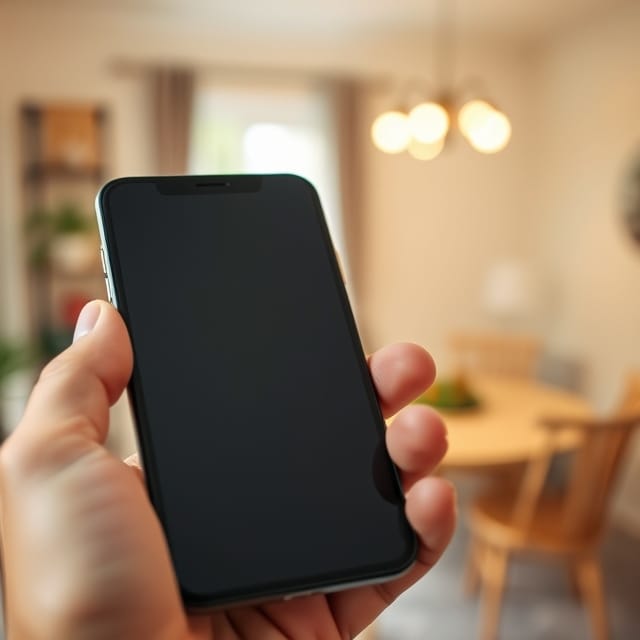 A hand holding a smartphone after receiving an unsolicited job message