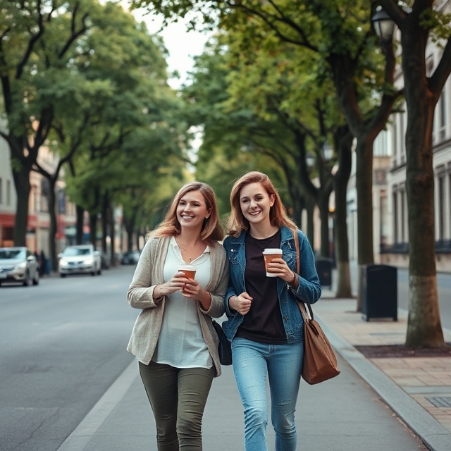 Two people walking outdoors after applying for an onshore Partner visa in Australia