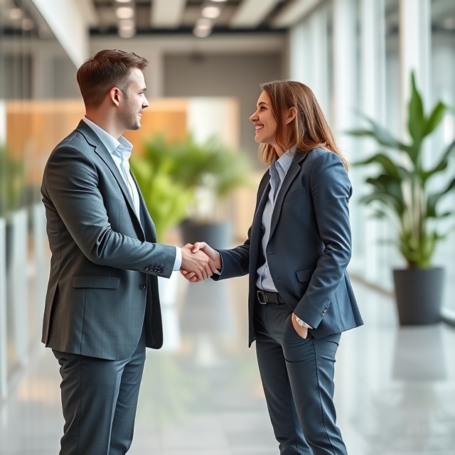 Graduate shaking hands with an employer after using the 485 visa to work in Australia